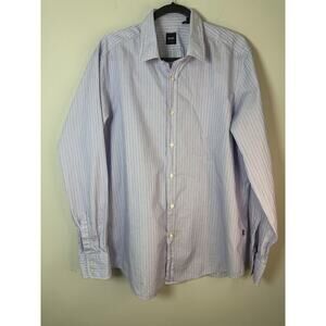 Hugo Boss dress shirt size XL Blue Pinstriped